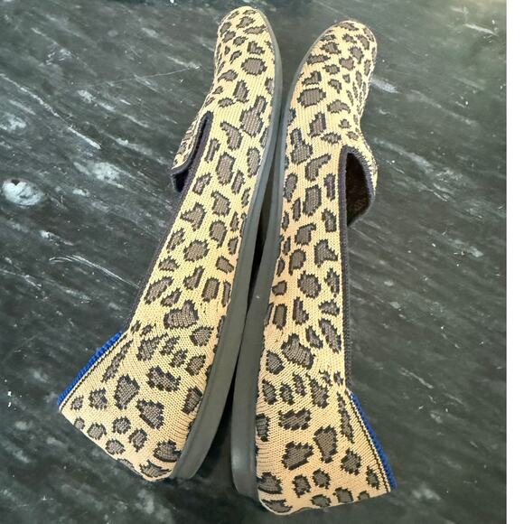 Rothy's Limited Edition Tan Cheetah Print Loafers Comfy Walking Work Slip On-8 - Picture 6 of 7